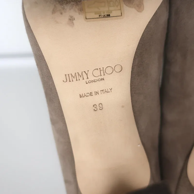 Bottines Jimmy Choo Maiara en daim taupe pointure 39 à bout pointu
