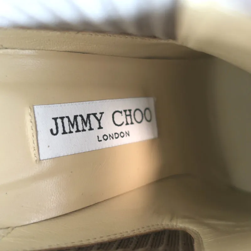 Bottines Jimmy Choo Maiara en daim taupe pointure 39 à bout pointu