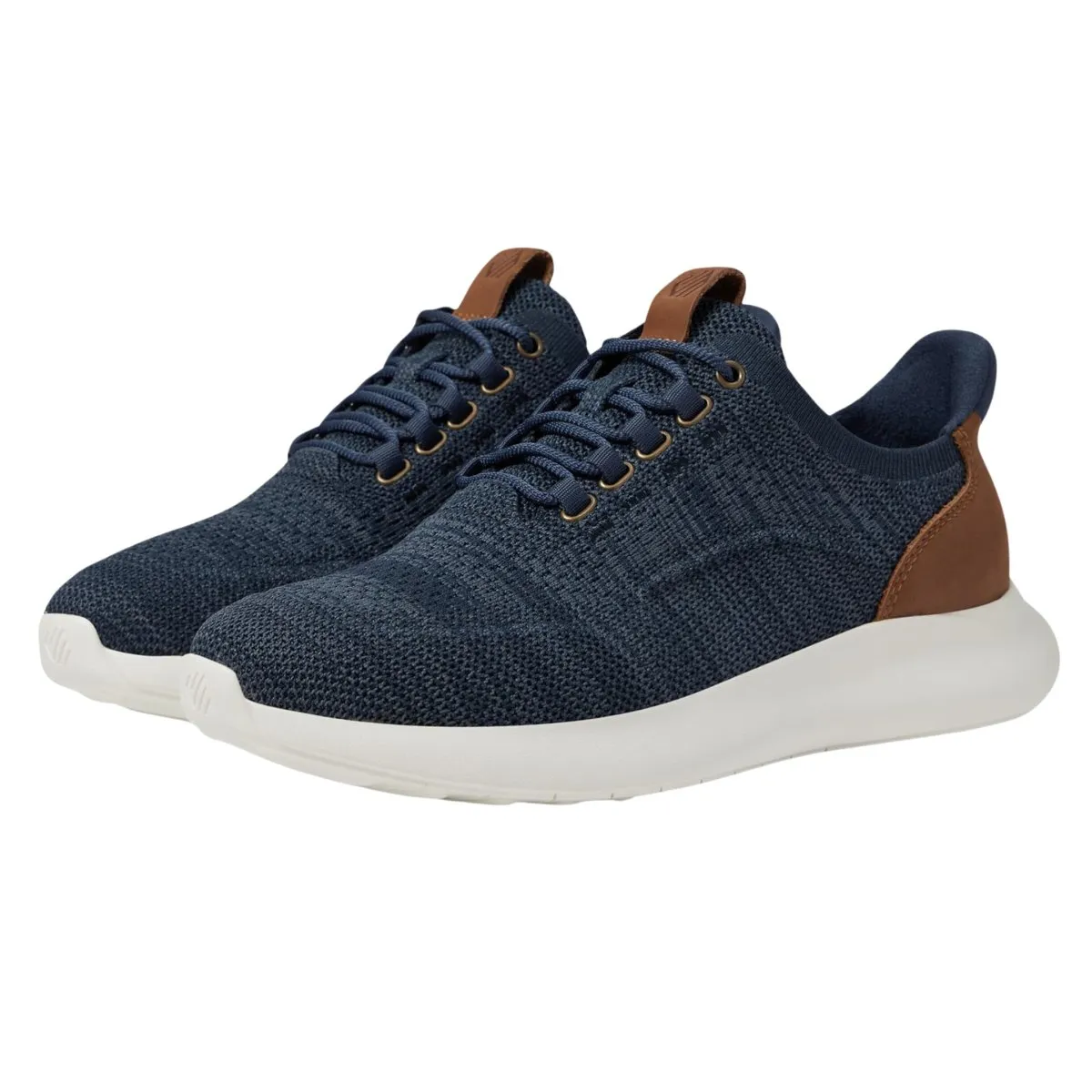 Johnston & Murphy Hommes Amherst 2.0 Oxford en Maille Chiné Bleu Marine