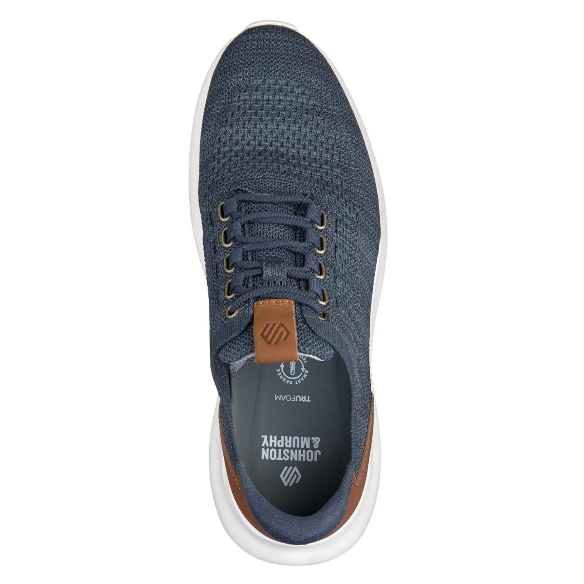 Johnston & Murphy Hommes Amherst 2.0 Oxford en Maille Chiné Bleu Marine