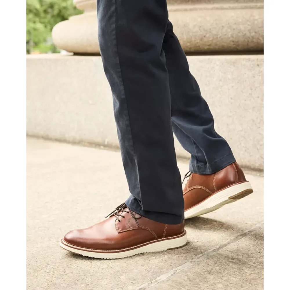 Johnston & Murphy Chaussures Oxford en cuir à lacets à bout rond pour homme Upton en couleur tan