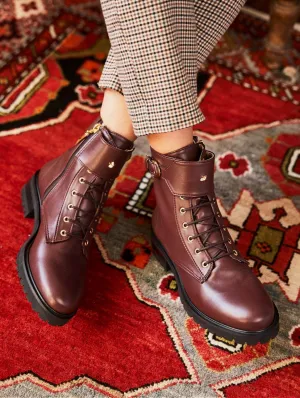 Bottes à lacets Jupiter Vegan en grain recyclé | Chocolat