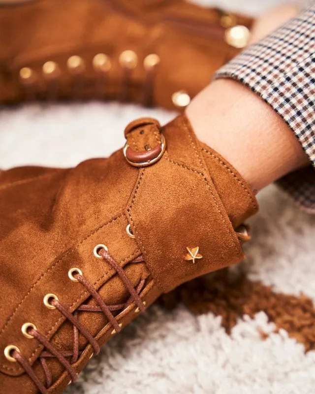Bottes à lacets Jupiter Vegan en grain recyclé | Noisette