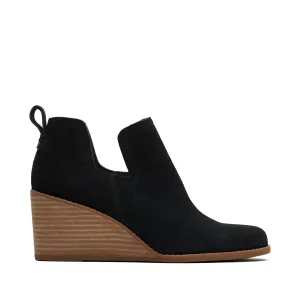 Botte à talon compensé en daim noir Kallie