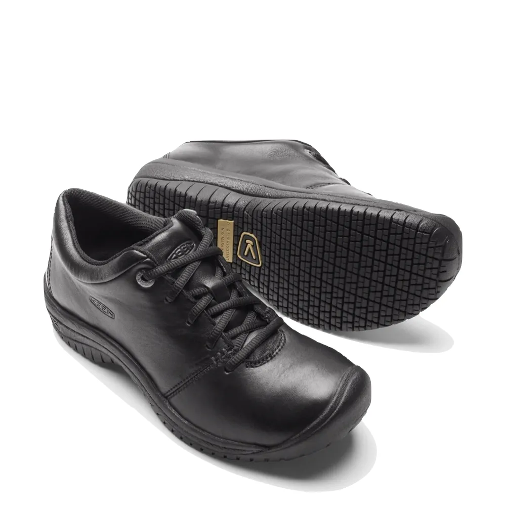 KEEN Chaussures Oxford en Cuir Résistant au Glissement pour Femme en Noir