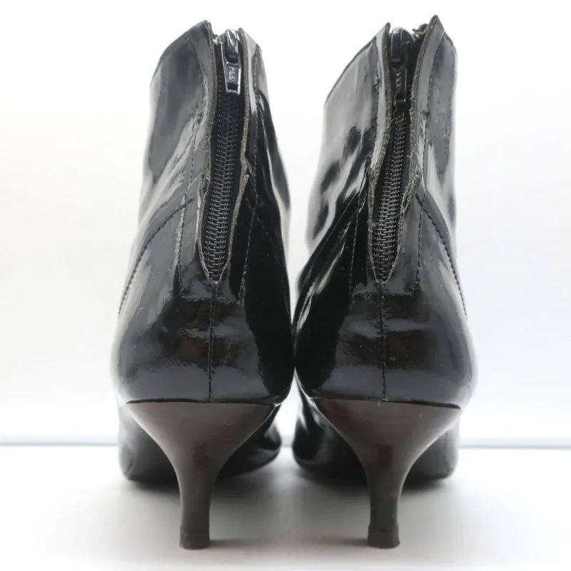 Bottes cheville Lanvin en cuir verni noir taille 41 à petit talon