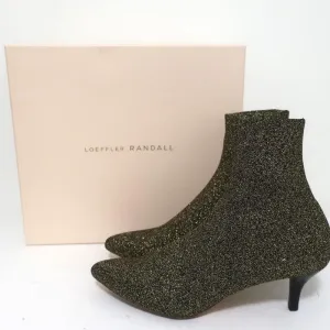 Bottes chevilles Loeffler Randall Kassidy en maille extensible or taille 8 avec petit talon