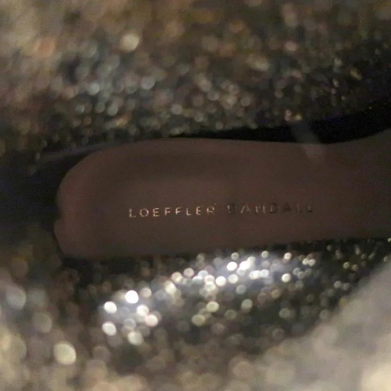 Bottes chevilles Loeffler Randall Kassidy en maille extensible or taille 8 avec petit talon