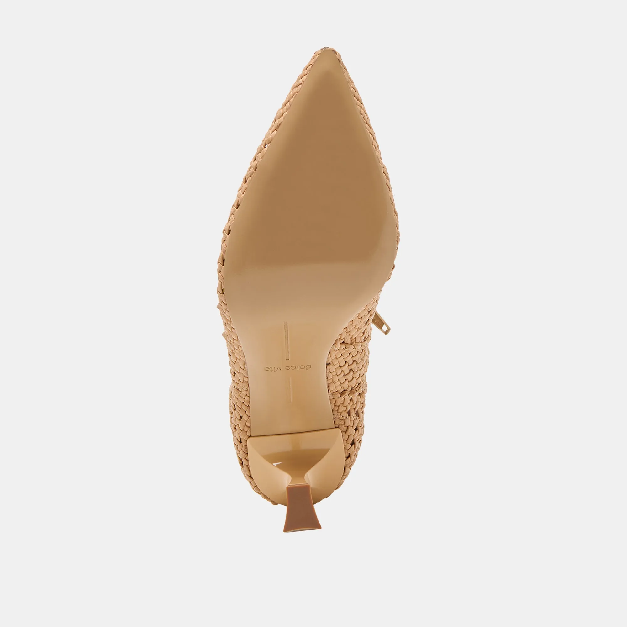 BOTTINES LONNI TISSÉES EN CUIR BEIGE CLAIR