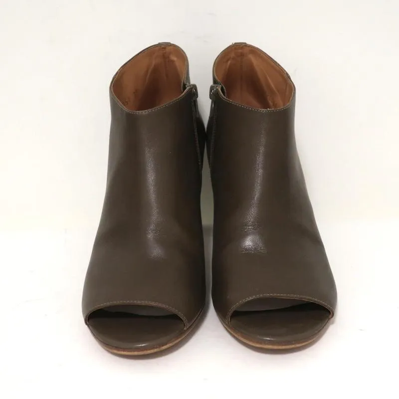 Bottines Maison Margiela à bout ouvert en cuir marron taille 39 avec talon courbé