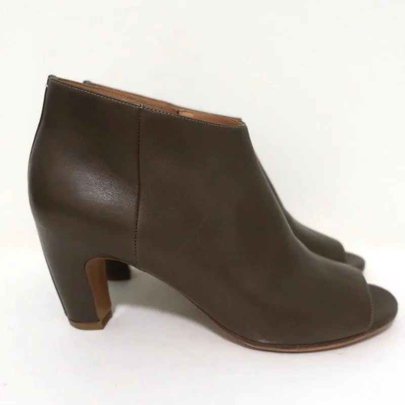 Bottines Maison Margiela à bout ouvert en cuir marron taille 39 avec talon courbé