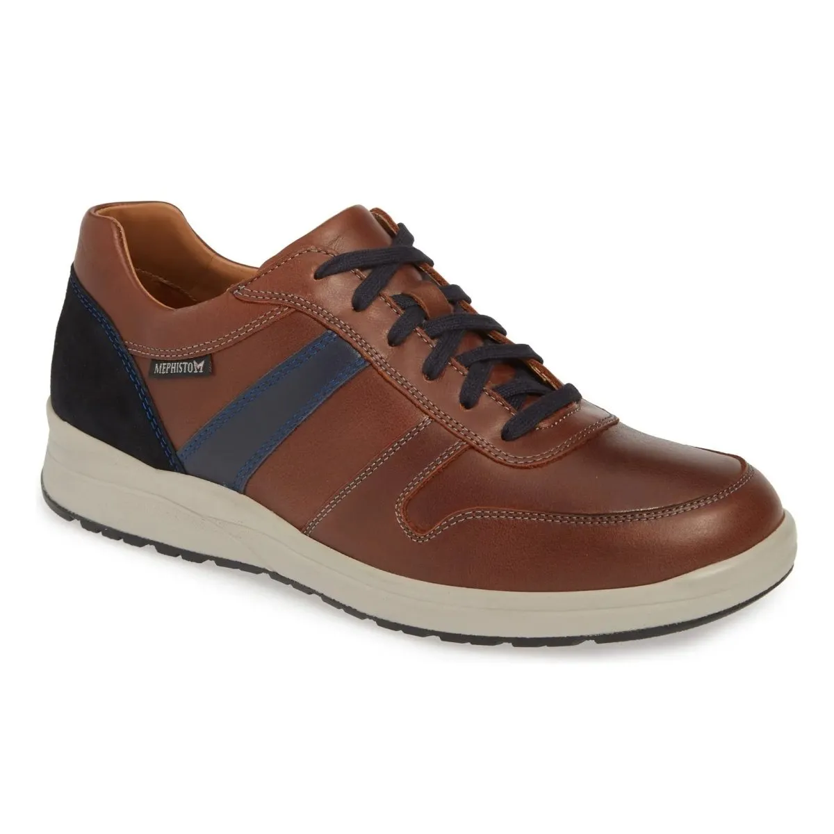 Chaussures Mephisto pour Homme Vito en Nubuck Tan/Bleu Marine