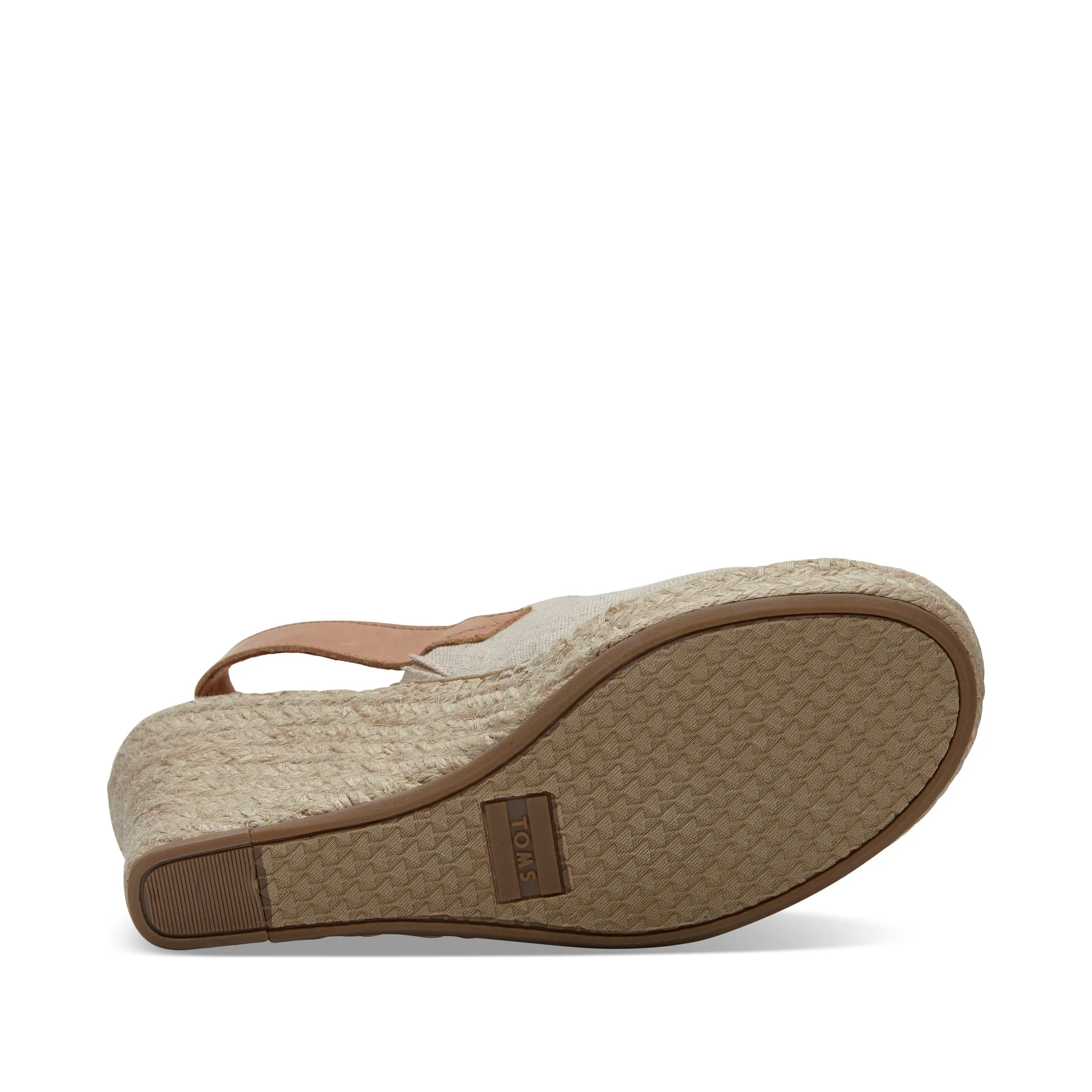 Sandale Monica à talon compensé en cuir Oxford naturel