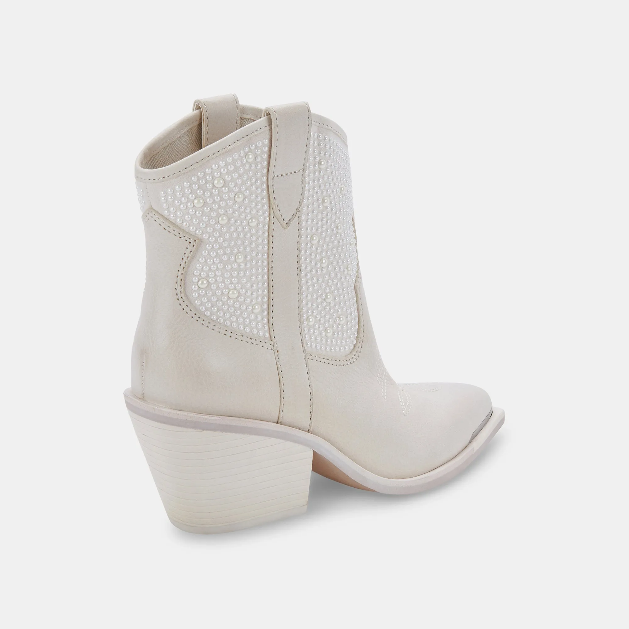 NASHE BOOTIES PERLES BLANCHES