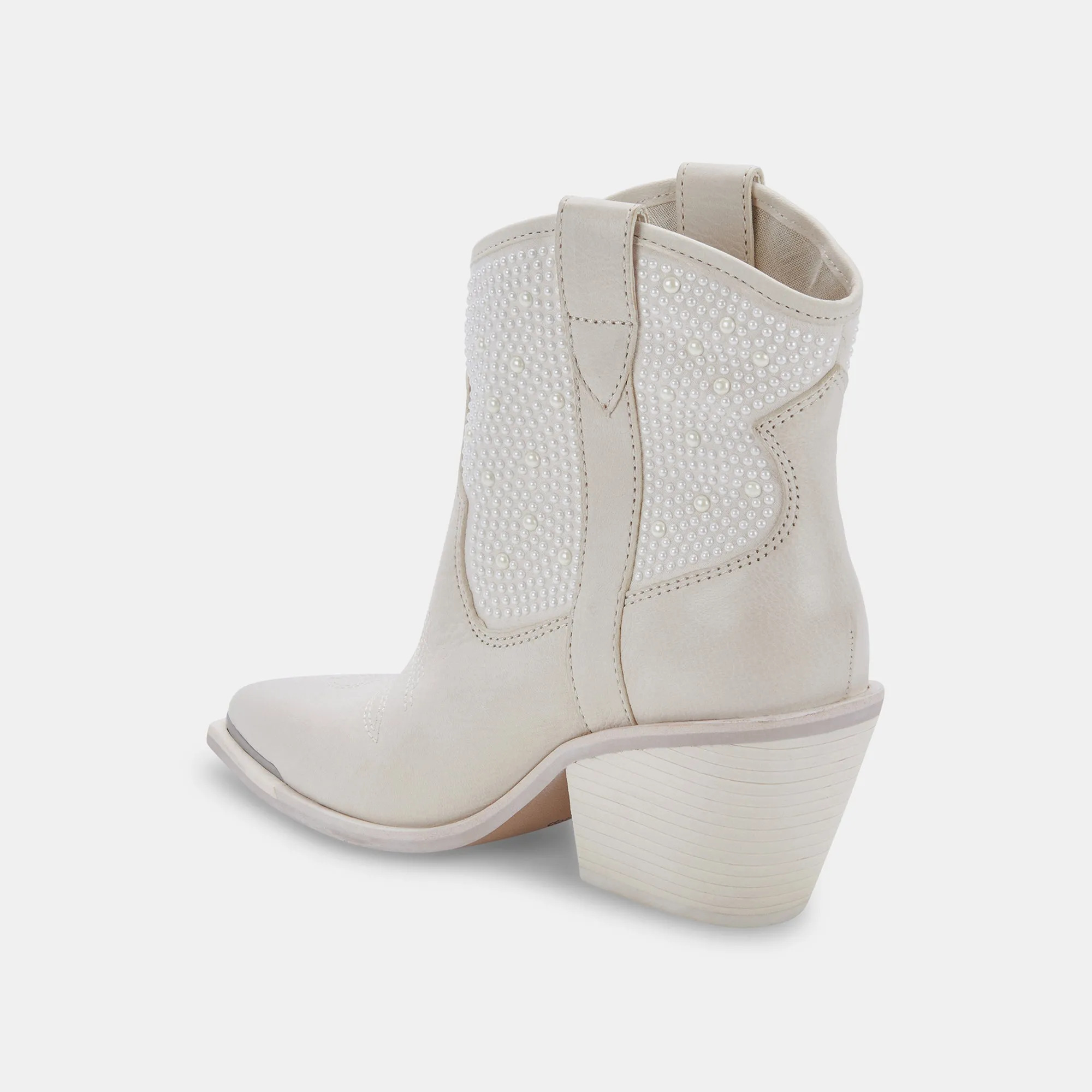 NASHE BOOTIES PERLES BLANCHES