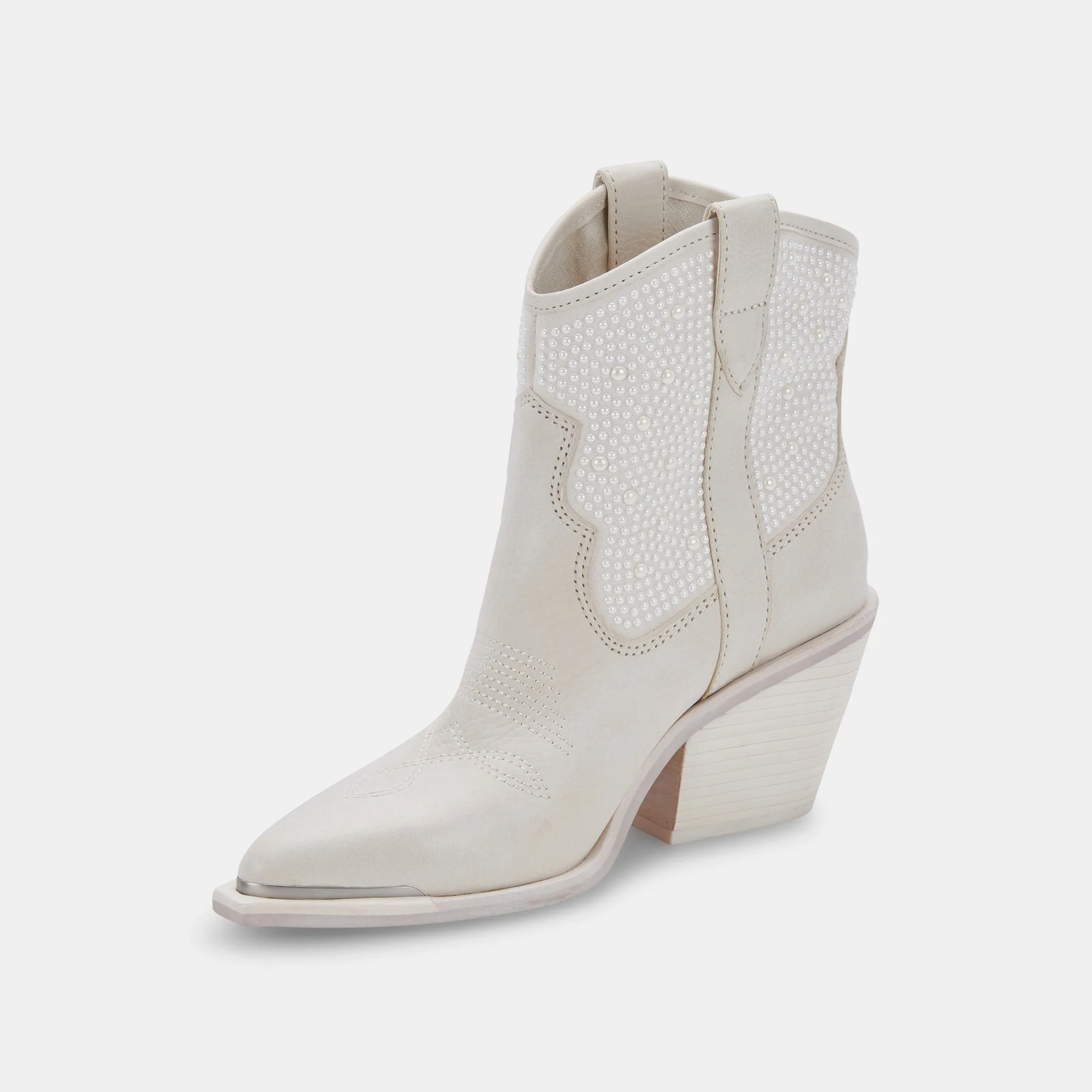 NASHE BOOTIES PERLES BLANCHES