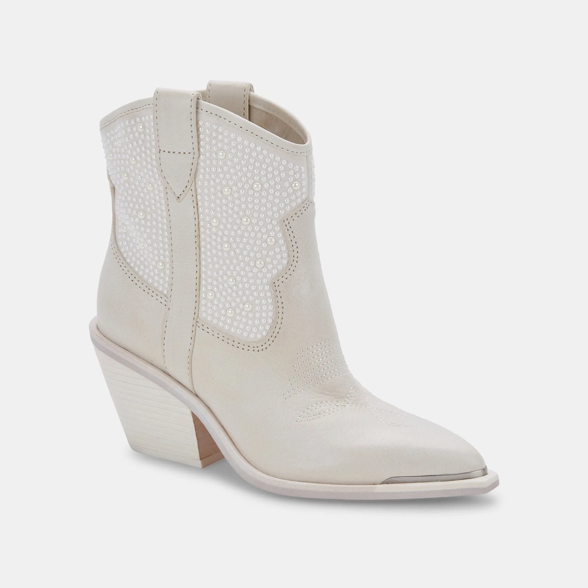 NASHE BOOTIES PERLES BLANCHES
