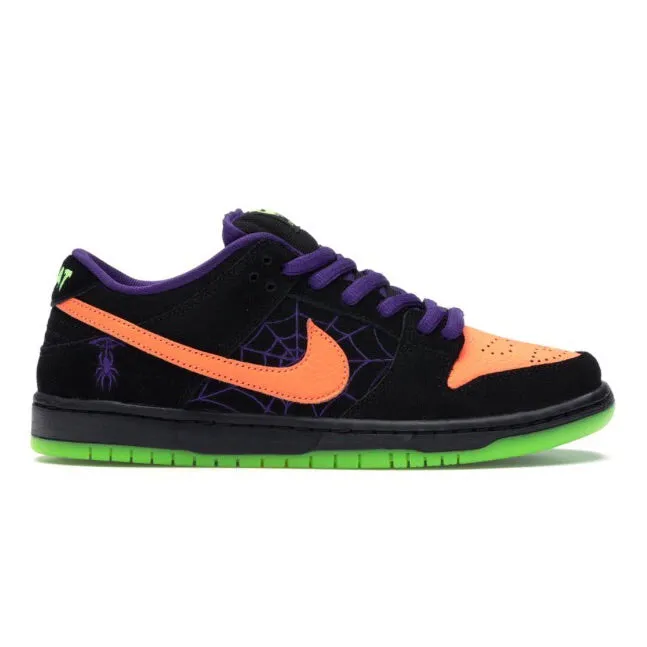 Nike SB Dunk Low Nuit de Malice Halloween Noir Orange Violet Vert Électrique Nike Dunk