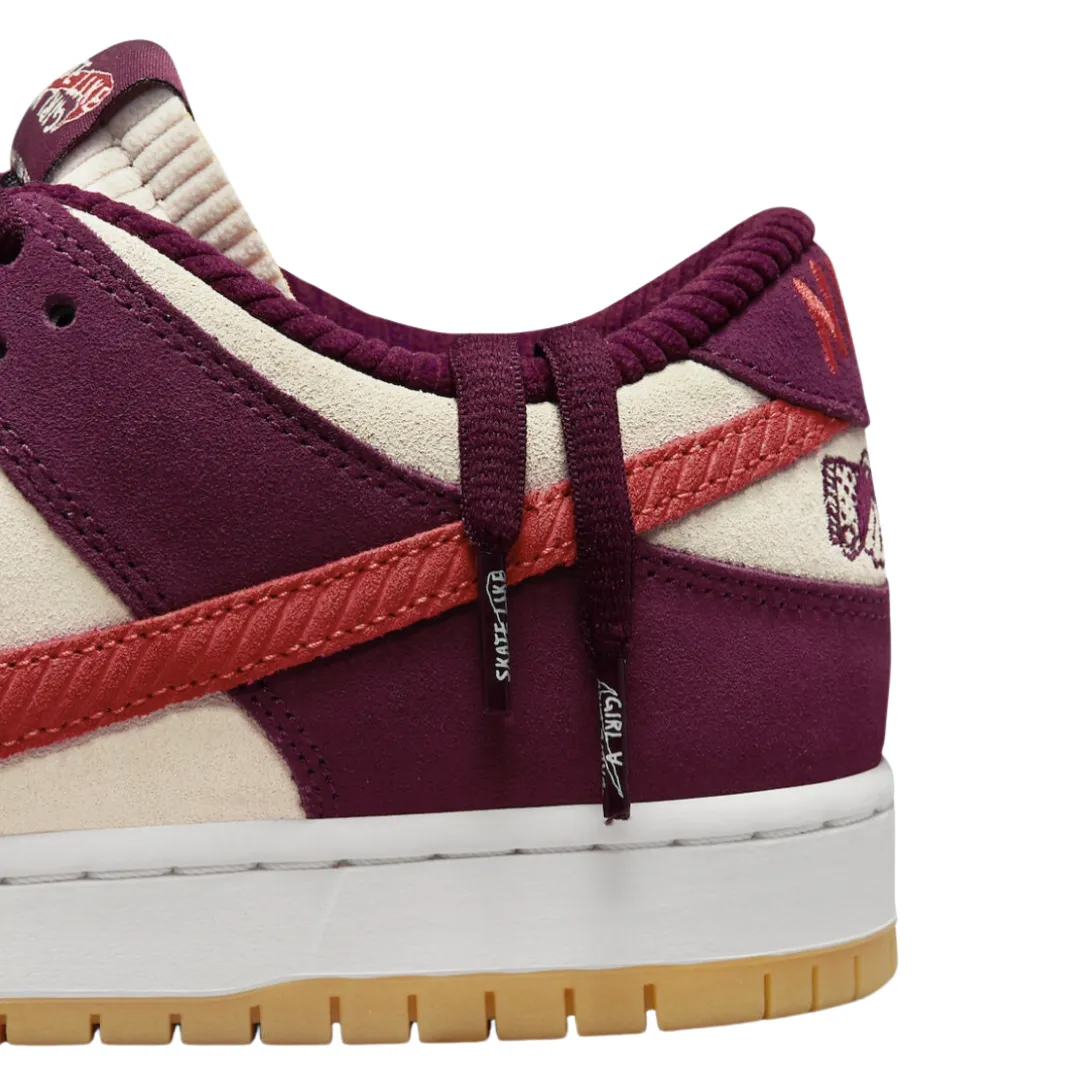 Nike SB Dunk Low QS Skate Comme une Fille Betterave Rouge Foncé Rouge Carmin Clair Nike Dunk