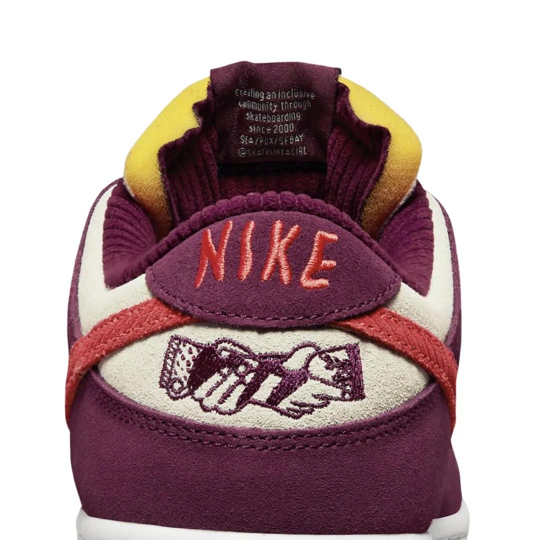Nike SB Dunk Low QS Skate Comme une Fille Betterave Rouge Foncé Rouge Carmin Clair Nike Dunk