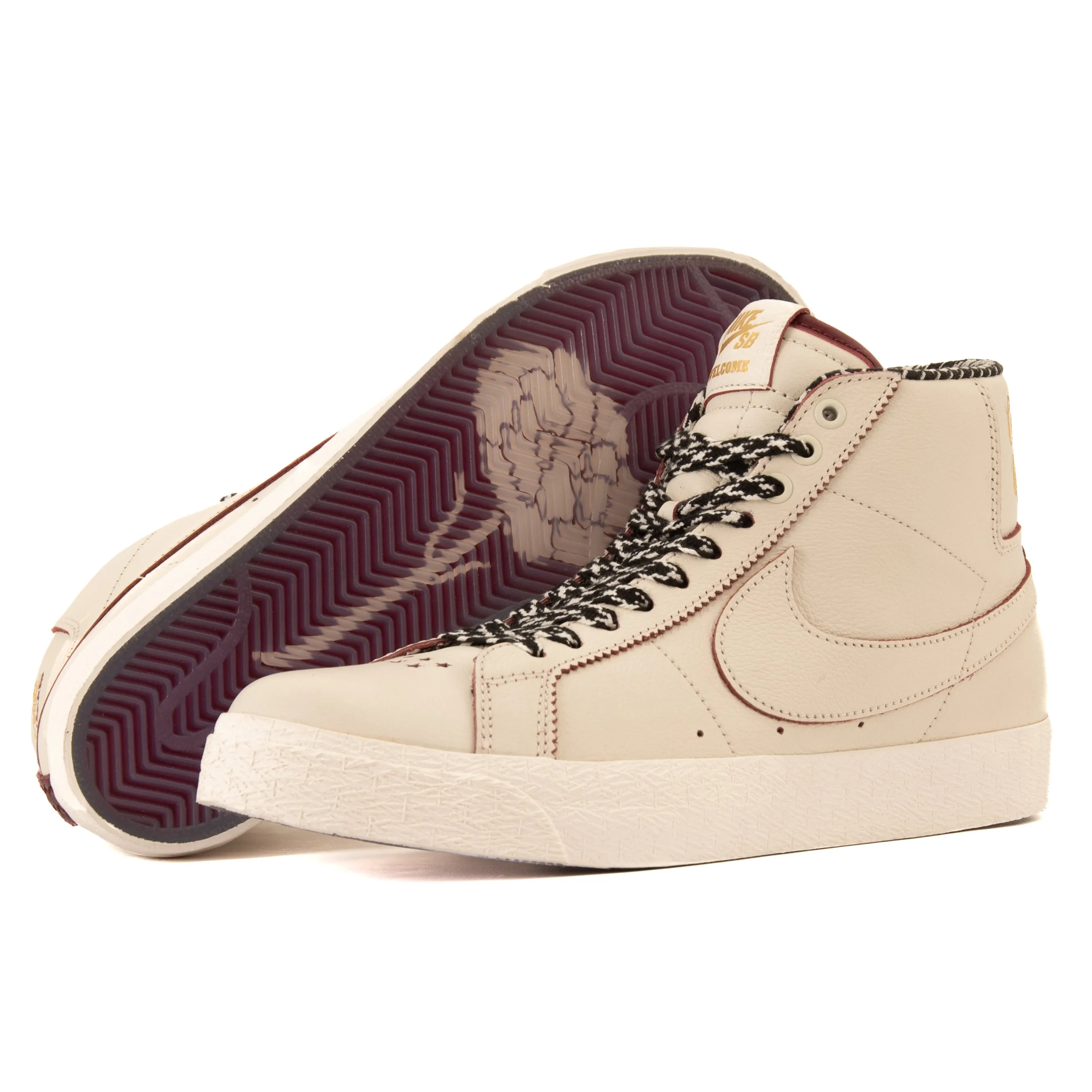 Nike SB - Zoom Blazer Mid QS (Voile/Raisin foncé-Blanc) Chaussures Nike SB