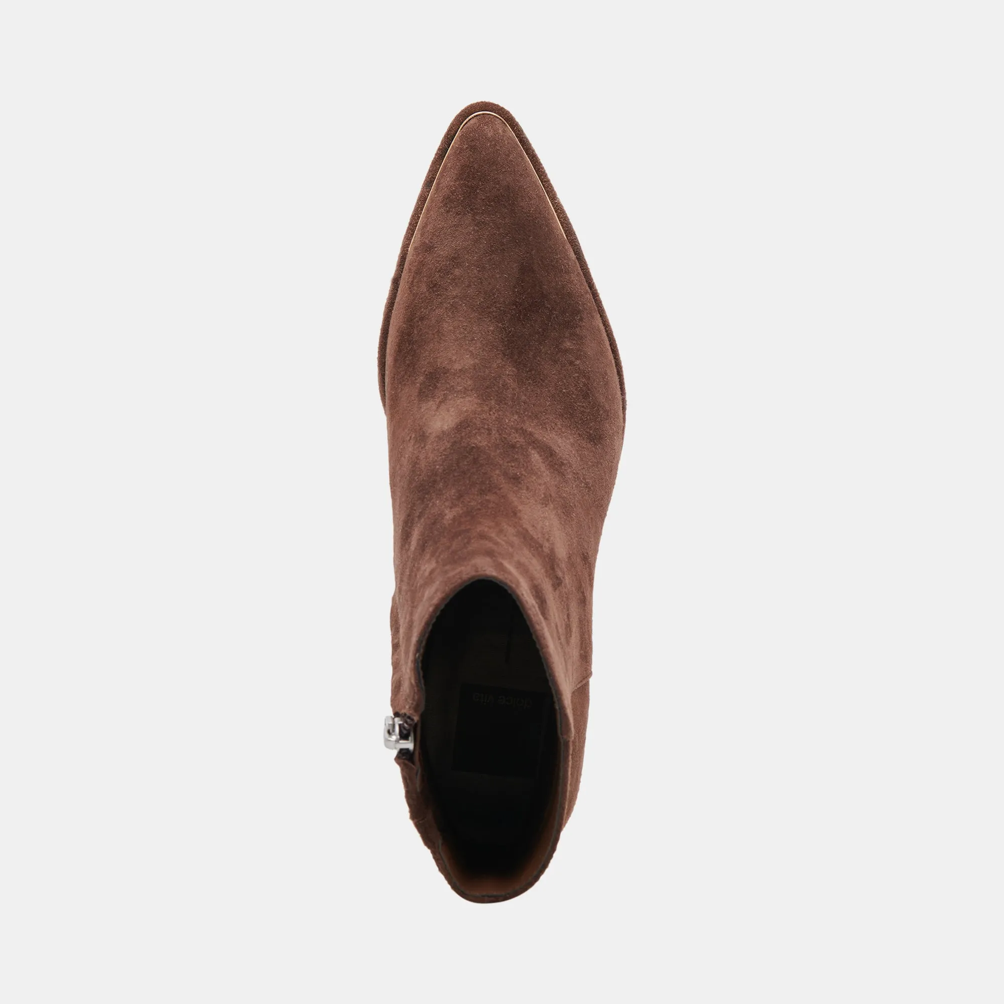 BOTTINES LARGES NONAH EN DAIM BRUN FONCÉ