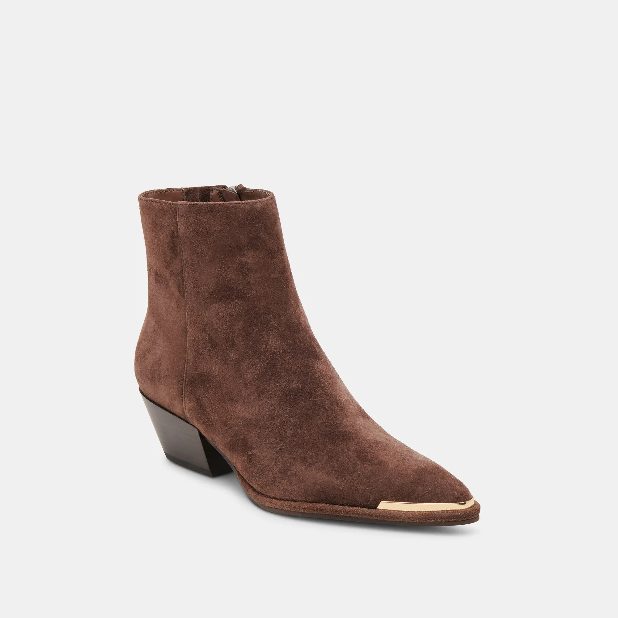 BOTTINES LARGES NONAH EN DAIM BRUN FONCÉ