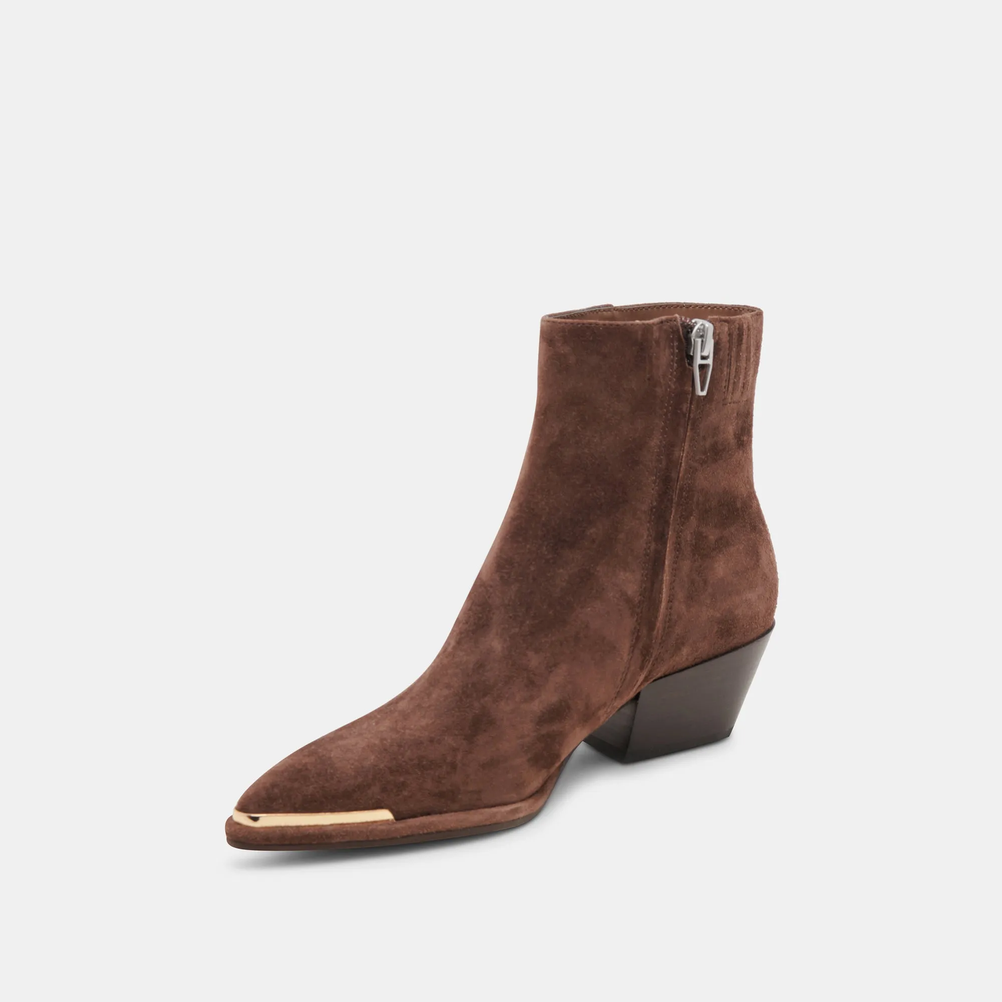 BOTTINES LARGES NONAH EN DAIM BRUN FONCÉ
