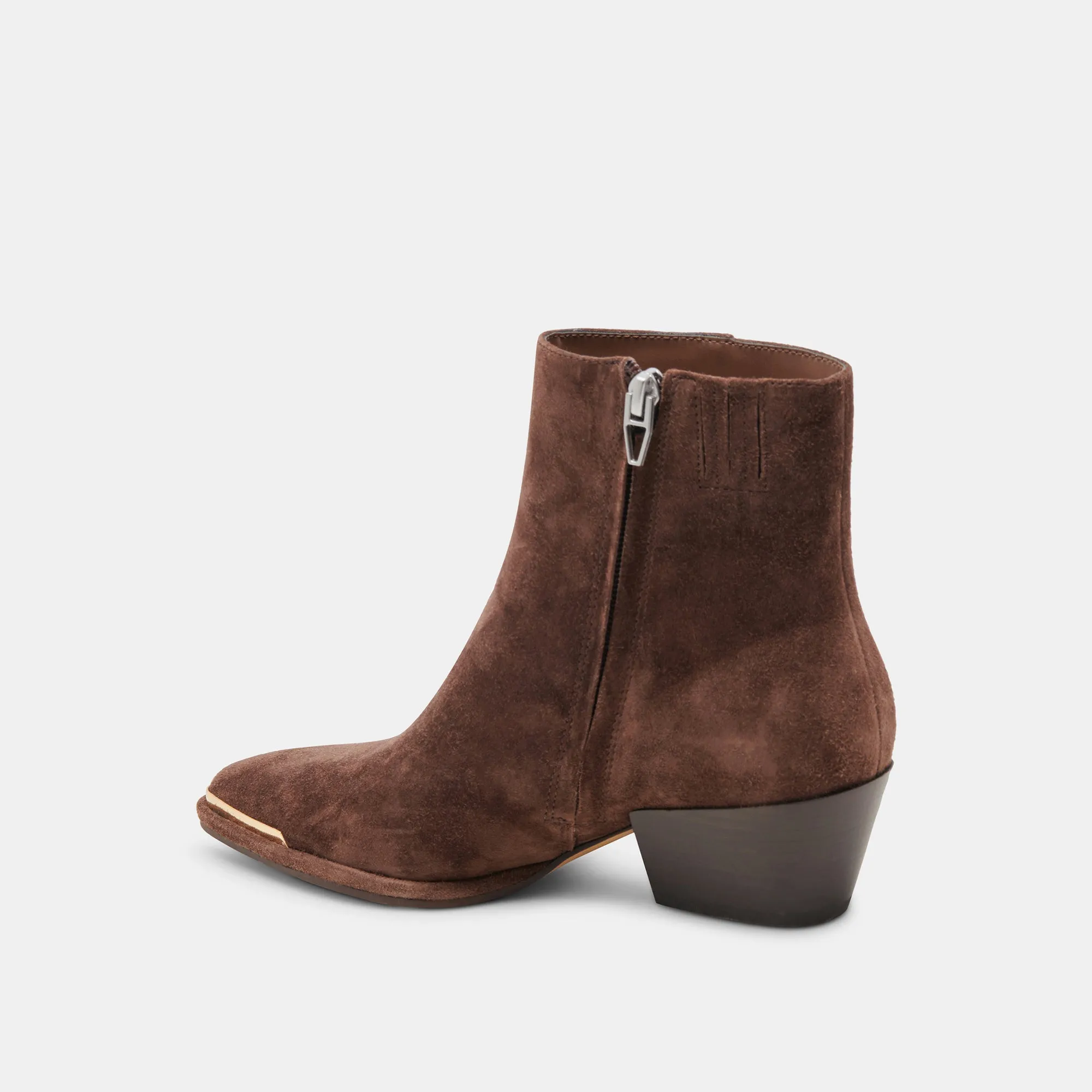BOTTINES LARGES NONAH EN DAIM BRUN FONCÉ