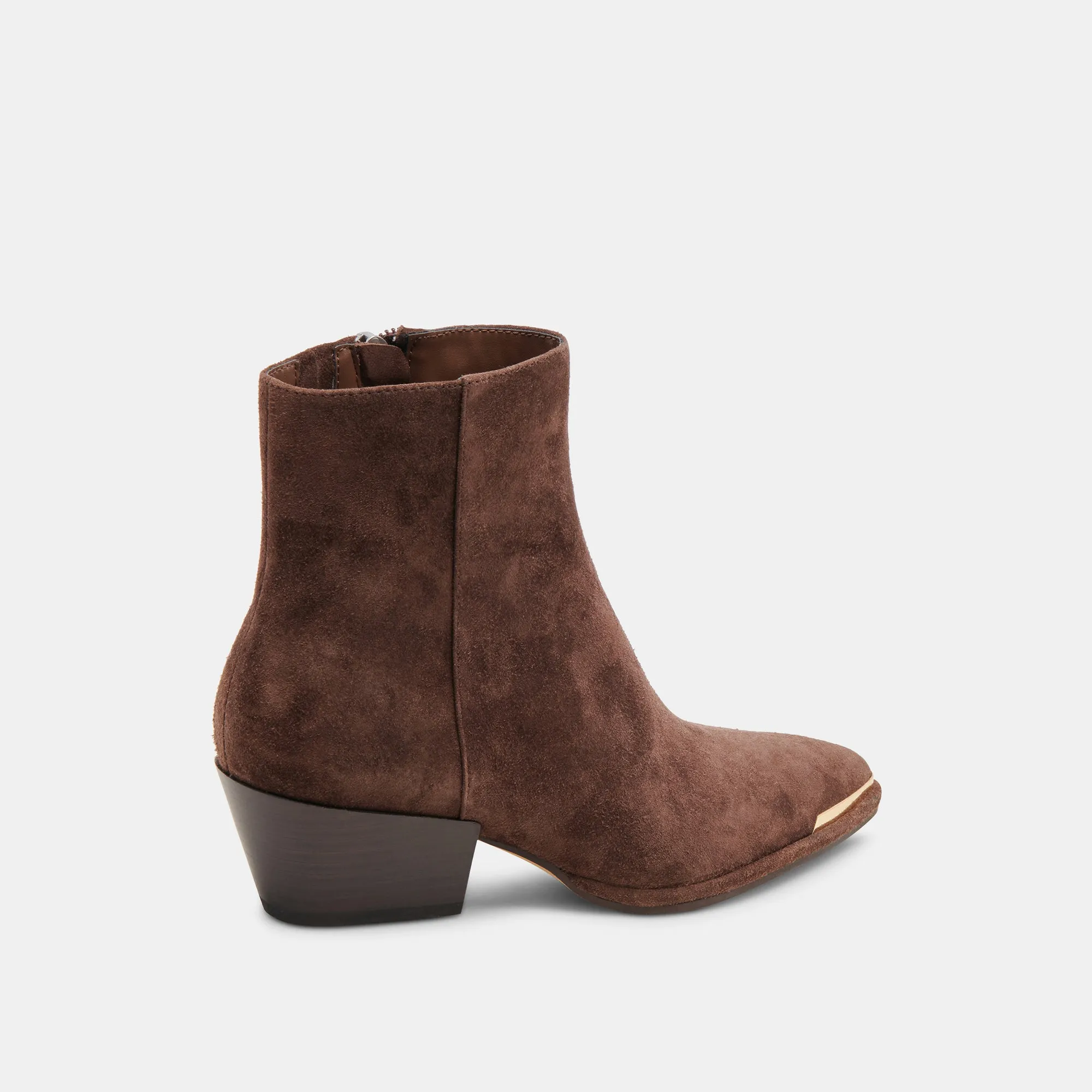 BOTTINES LARGES NONAH EN DAIM BRUN FONCÉ