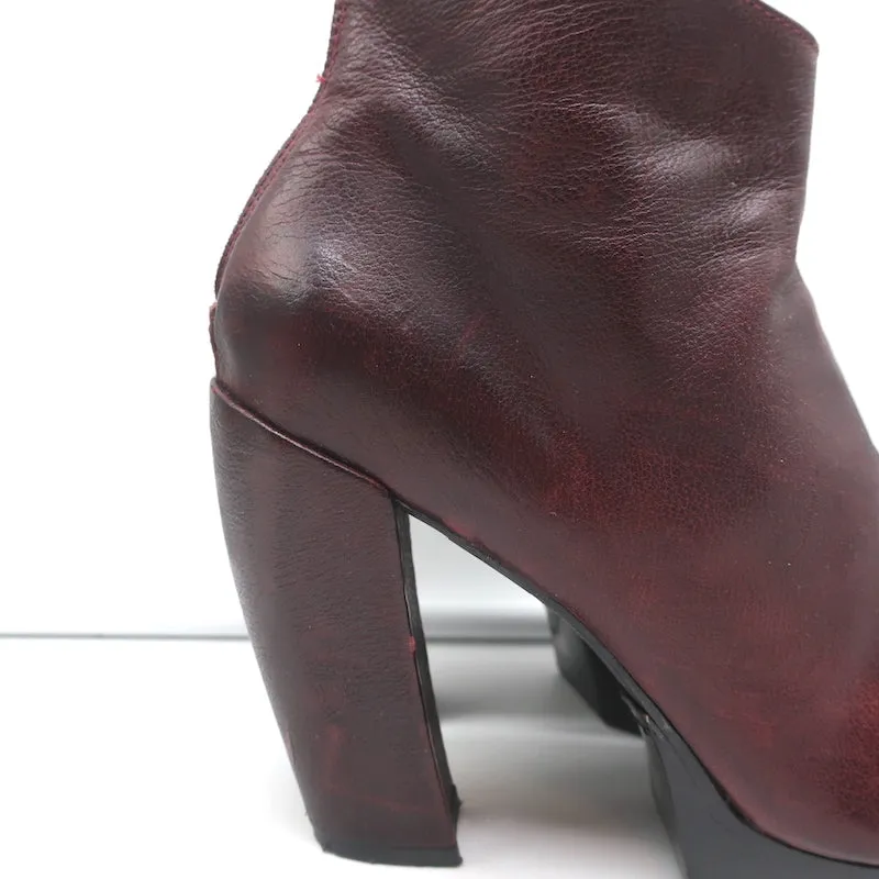 Bottes Chelsea Officine Creative Plateforme Vin Cuir Taille 40 Talon Haut