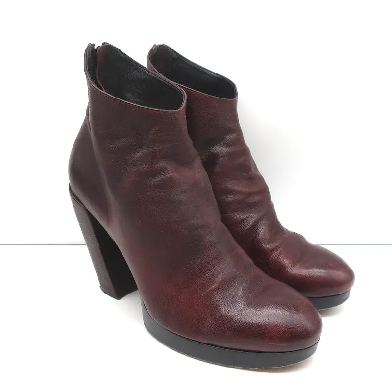 Bottes Chelsea Officine Creative Plateforme Vin Cuir Taille 40 Talon Haut