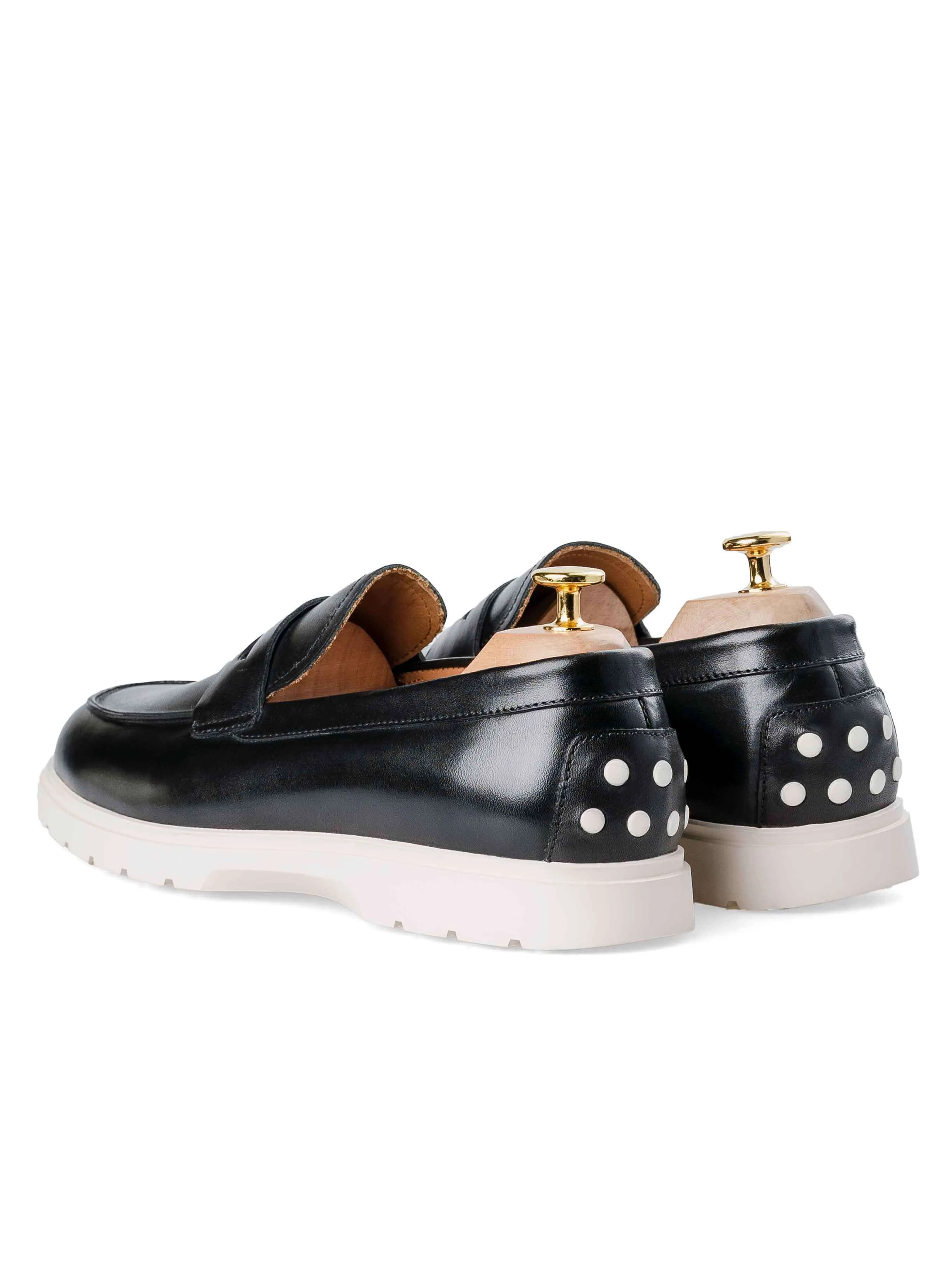 Penny Loafer - Noir Uni (Semelle Craie)