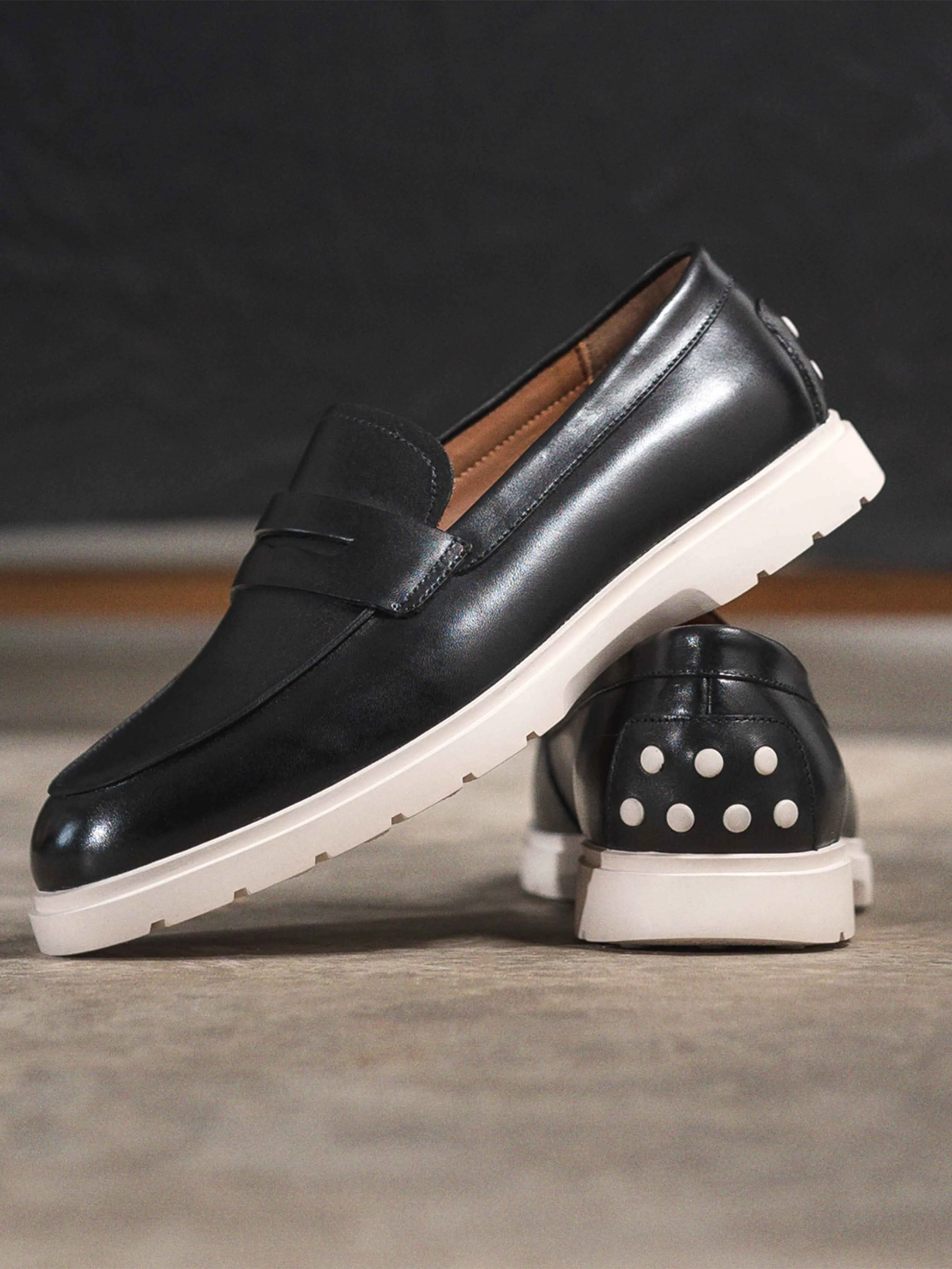 Penny Loafer - Noir Uni (Semelle Craie)