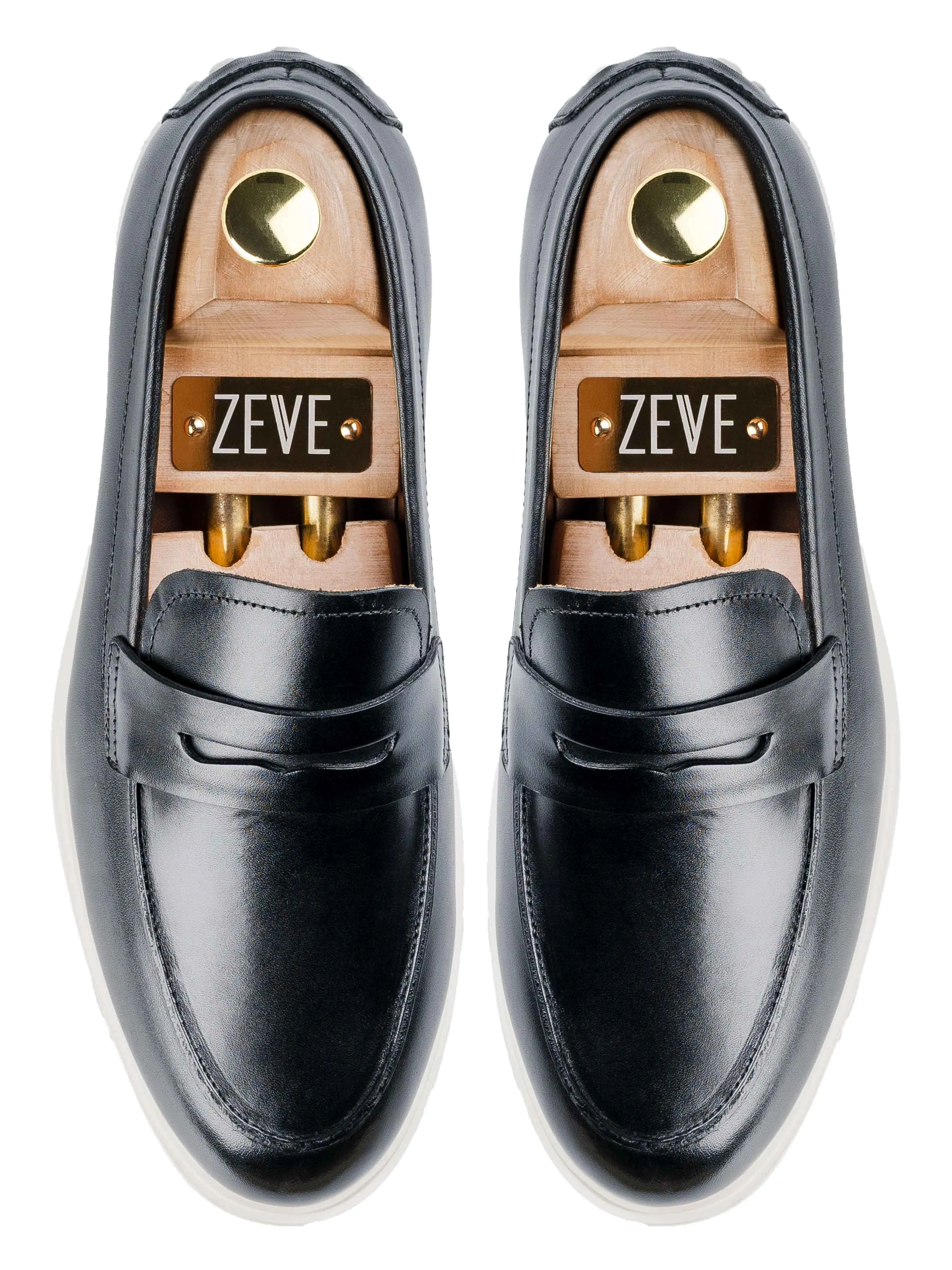 Penny Loafer - Noir Uni (Semelle Craie)