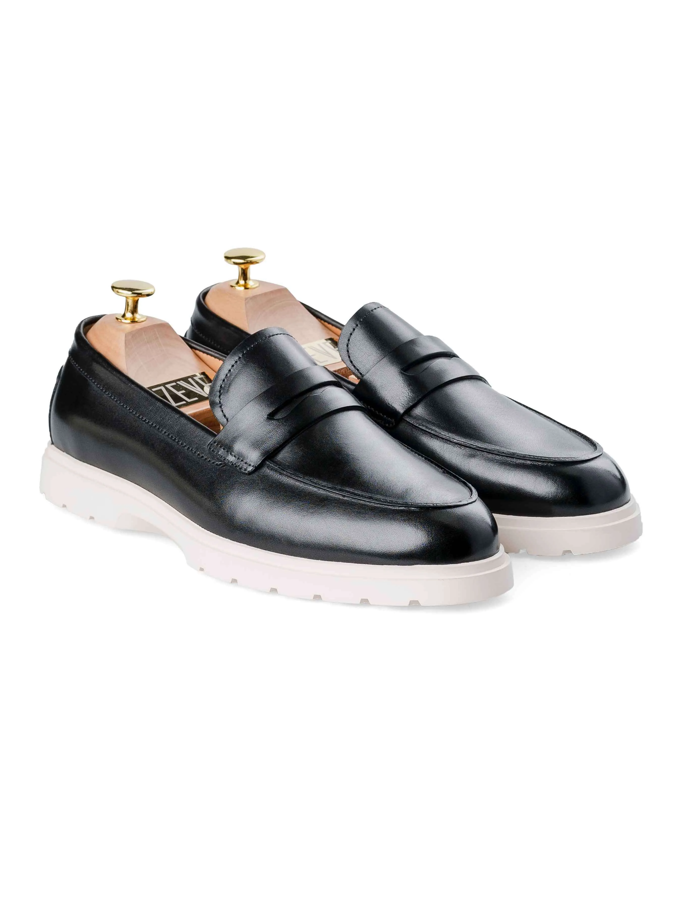 Penny Loafer - Noir Uni (Semelle Craie)