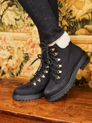Bottes Pollux en Suédine Végétale & Fourrure Végétale | Noir