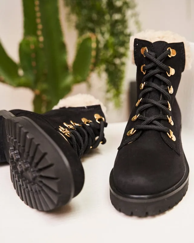 Bottes Pollux en Suédine Végétale & Fourrure Végétale | Noir