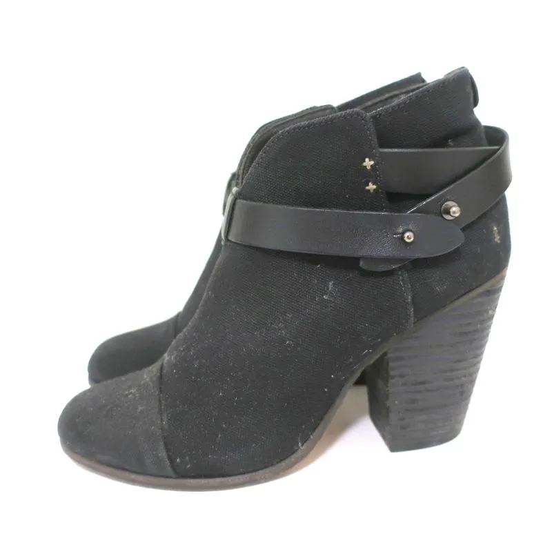 Bottes chelsea Harrow en toile noire Rag & Bone taille 39 à talon haut