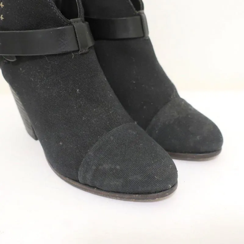 Bottes chelsea Harrow en toile noire Rag & Bone taille 39 à talon haut