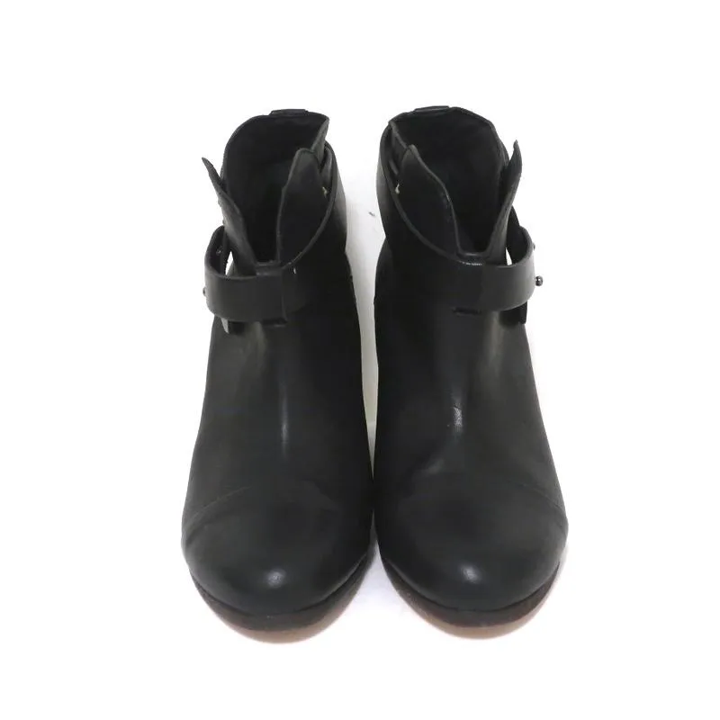 Bottes cheville Rag & Bone Harrow en cuir noir Taille 37.5 Bottines à bride cheville