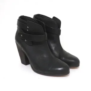 Bottes cheville Rag & Bone Harrow en cuir noir Taille 37.5 Bottines à bride cheville