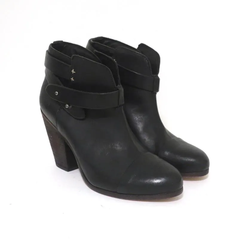 Bottes cheville Rag & Bone Harrow en cuir noir Taille 37.5 Bottines à bride cheville