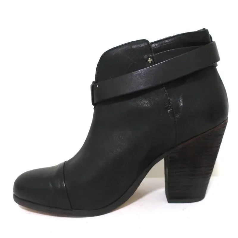 Bottes cheville Rag & Bone Harrow en cuir noir Taille 37.5 Bottines à bride cheville