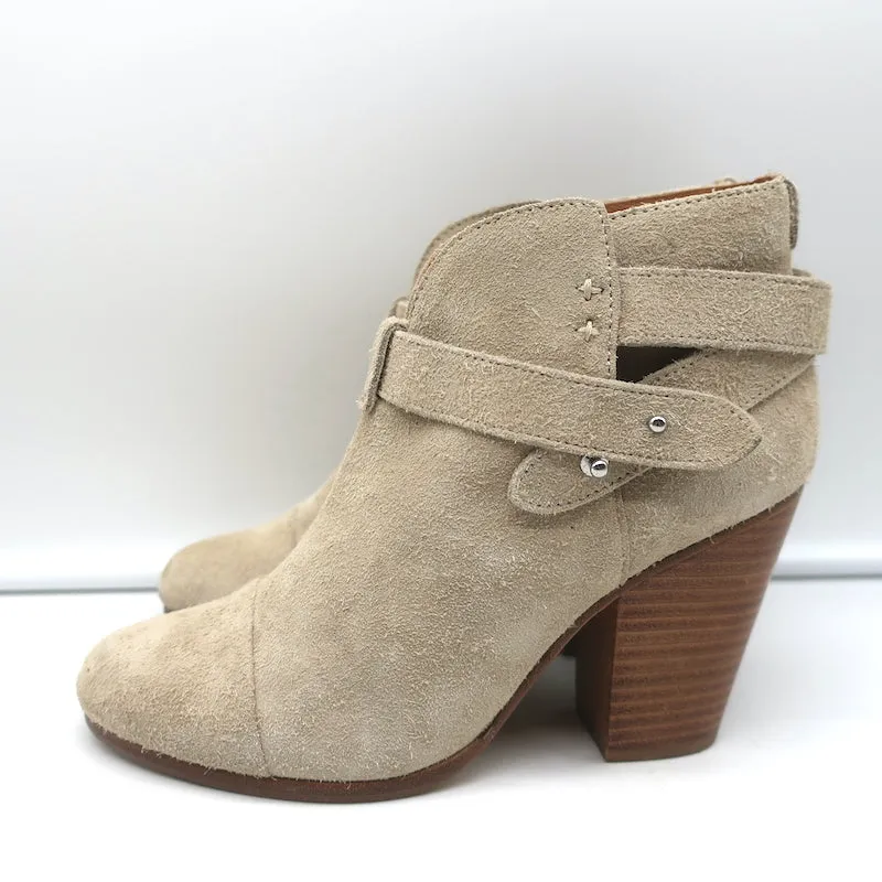 Bottes chelsea Harrow Rag & Bone en suédine stuc taille 37.5 à talon haut