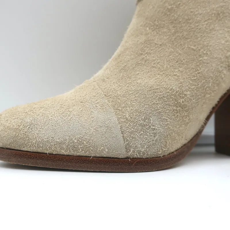 Bottes chelsea Harrow Rag & Bone en suédine stuc taille 37.5 à talon haut