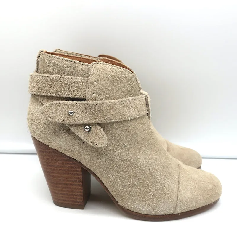 Bottes chelsea Harrow Rag & Bone en suédine stuc taille 37.5 à talon haut