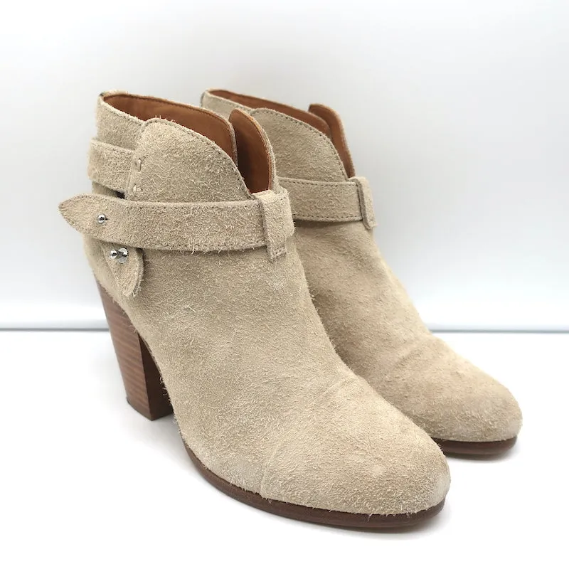 Bottes chelsea Harrow Rag & Bone en suédine stuc taille 37.5 à talon haut