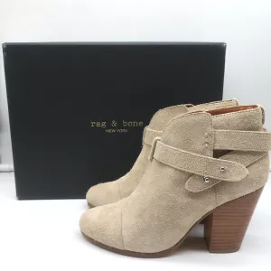 Bottes chelsea Harrow Rag & Bone en suédine stuc taille 37.5 à talon haut
