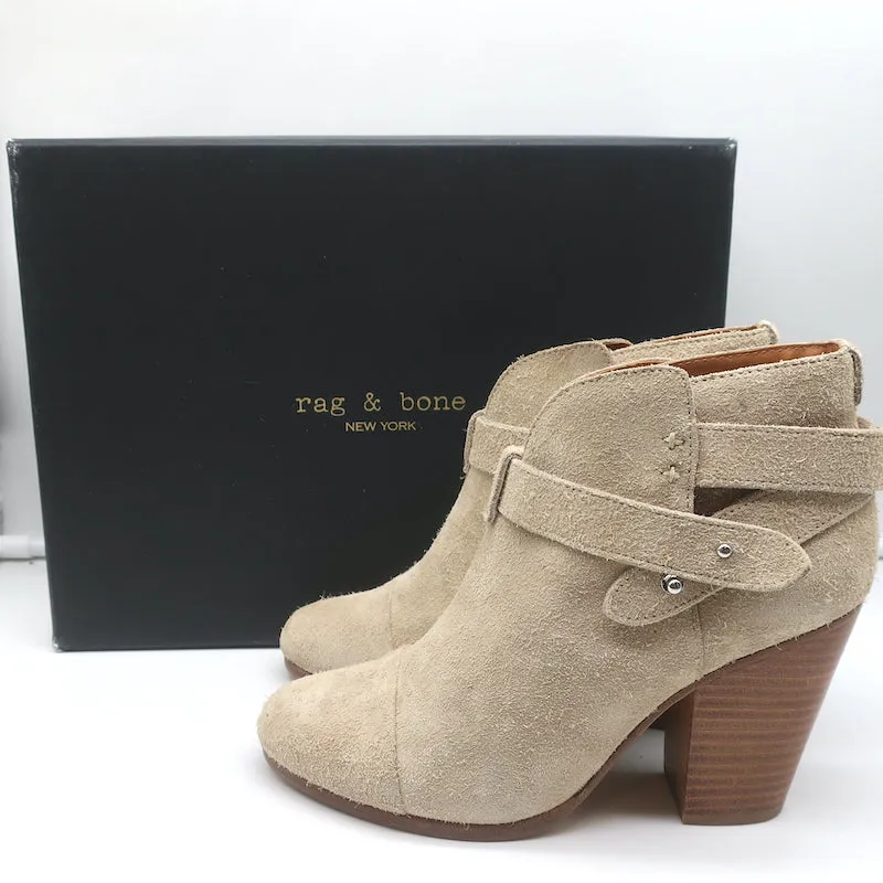 Bottes chelsea Harrow Rag & Bone en suédine stuc taille 37.5 à talon haut